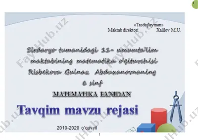 6-sinf, matematika (2018-2019) — ZIP