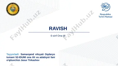 ravish. 6-sinf ona tili — PPTX