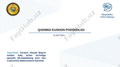 qadimgi kushon podsholigi — PPTX