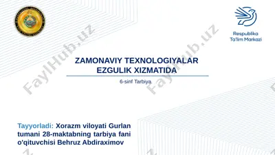 zamonaviy texnologiyalar ezgulik xizmatida — PPTX