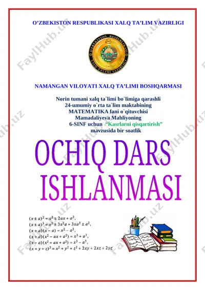 ochiq dars maxliyo — DOCX