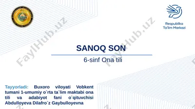 6-sinf ona tili 4-choroak sanoq son — PPTX