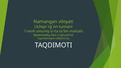 aylana uzunligi va doira yuzi — PPTX