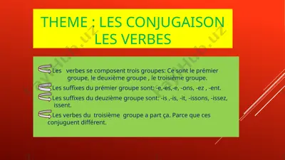 les conjugaison les verbes — PPTX