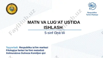 matn va lug'at ustida ishlash — PPTX