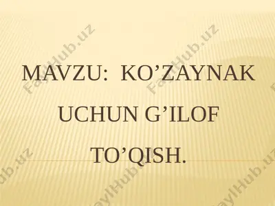 ko'zoynak uchun g'ilof to'qish — PPTX
