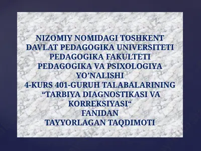 pedagogik diagnostika metodlari — PPTX