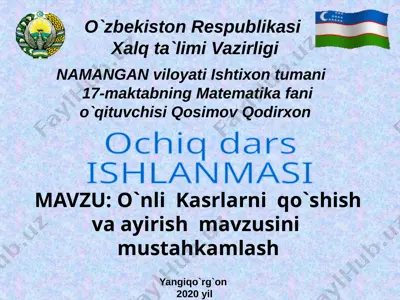 qosimov qodirxon 5-sinf.matematika — PPTX