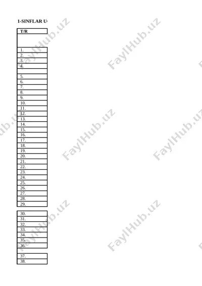 1-sinf umumiy exel — XLSX