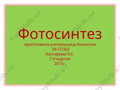 fotosintez — PPTX