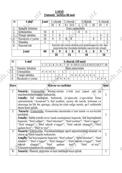 1-sinf jismoniy tarbiya — PDF