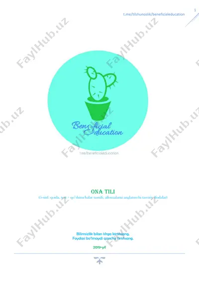 ona tili 5-sinf qoidalari testlari bilan — PDF