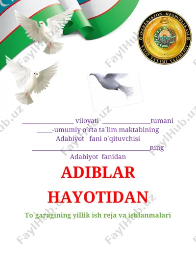 5-6 sinf adiblar hayoti to`garak 2020-2021 yil 34 soatlik — DOCX