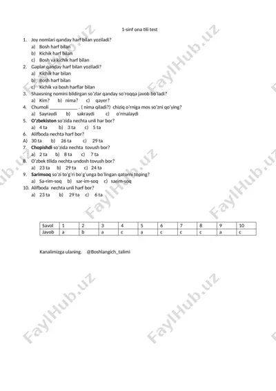 1-sinf ona tili 1 n — DOCX