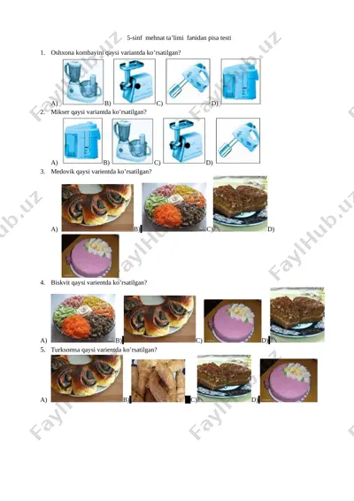 5-sinf texnalogiya qiz bolalr — DOCX
