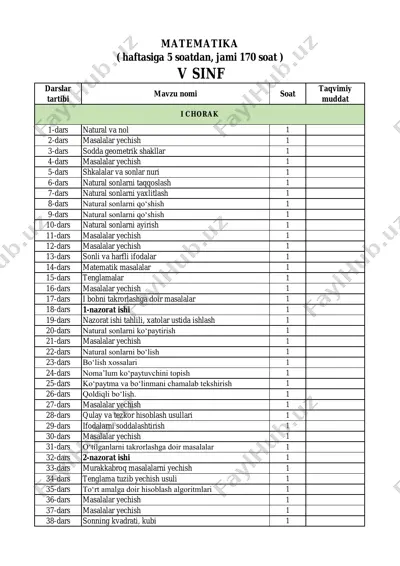 5-sinf matematika — PDF
