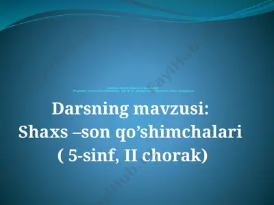 dars ishlanma 5-sinf — PPTX