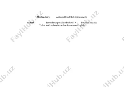 tezis ingliz tili 4,5,6 -sinflar — DOCX