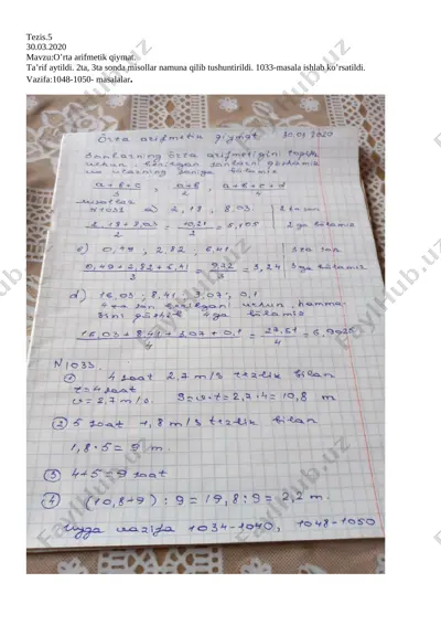 5-sinf tezis — DOCX