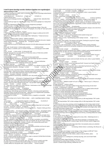 5-sinf test iqism — DOCX