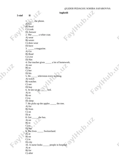 @lider pedagog monitoring test.docx 5-sinf 2-chorak — DOCX