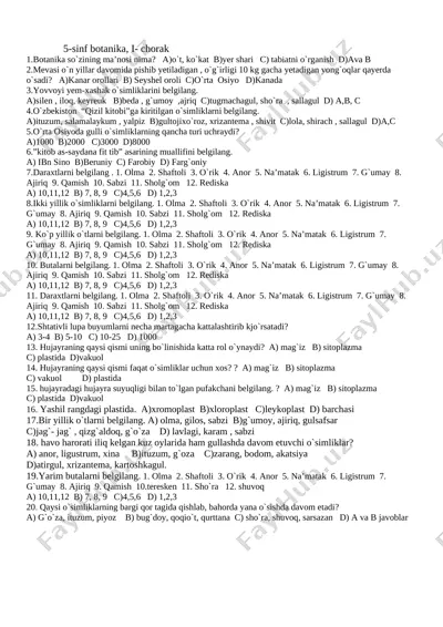 botanika test 2018 — DOCX