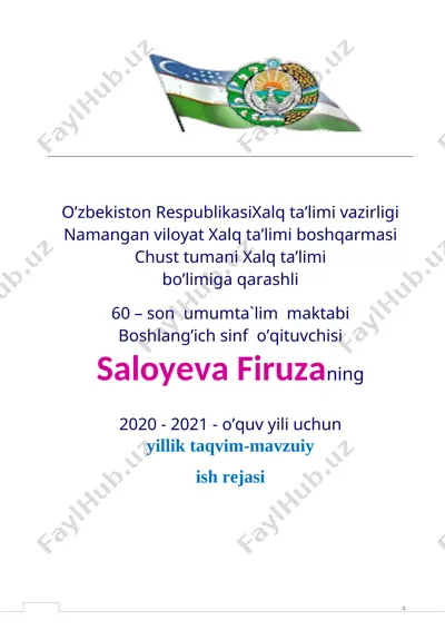 1- sinf reja — DOCX