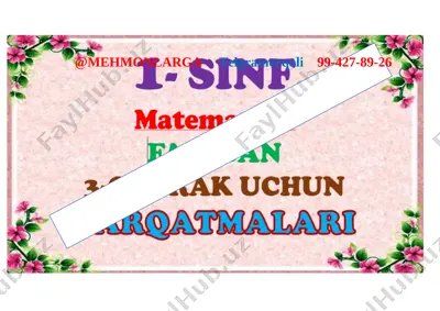 1-sinf matematika 3-chorak tarqatma 2021 — DOCX