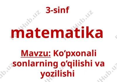 3-sinf matematika 13-dars — PPTX