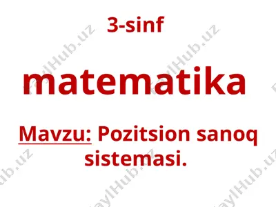 3-sinf matematika 11-dars — PPTX