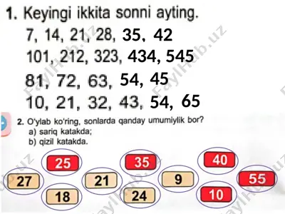 3-sinf matematika 7-dars — PPTX