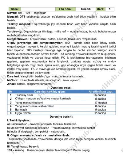 1-sinf ona tili iv-chorak — PDF