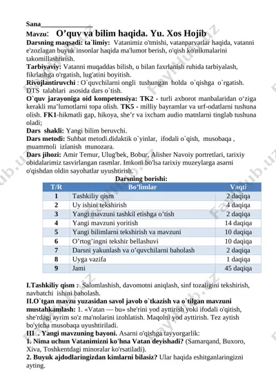 1-sinf o'qish 4-chorak konspekt 2019-2020 — DOCX