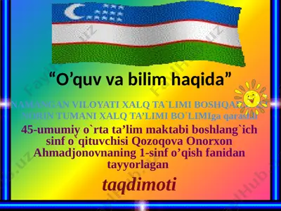 1-o'qish o'quv va bilim haqida — PPTX