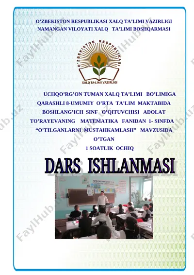di 1 sinf matematika — DOC
