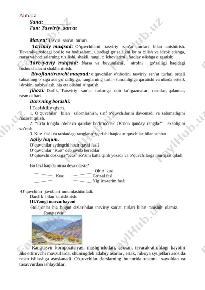1_sinf_tasviriy_san'at_fanidan_yillik — DOCX