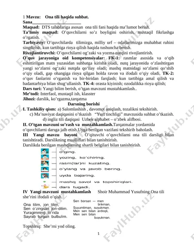 ona tili 1 -sinf iii ch 38soat(1) — DOC