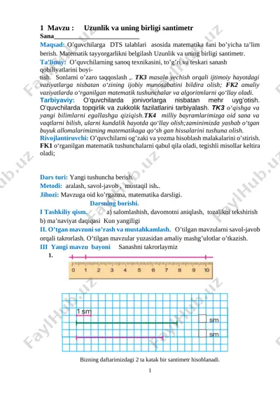 1-sinf matematika iii-chorak — DOCX