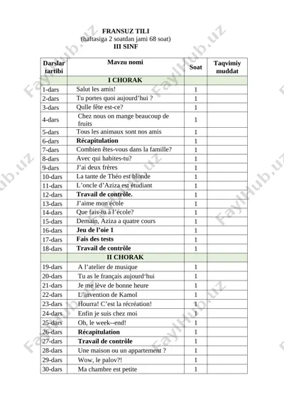 3-sinf_fransuz tili — DOCX
