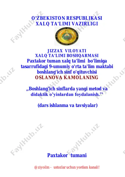 metodik tavsiya boshl — PDF