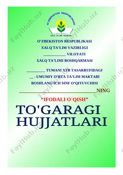 chiroyli yozuv tugaragi ish reja — DOCX
