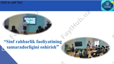 sinf rahbarlik faoliyatining samaradorligini oshirish — PPTX