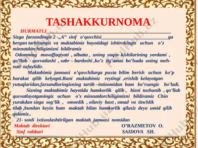 tashakkurnoma — PPTX