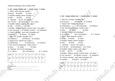 musiqa_fanidan_test_4_sinf_1_4_chorak — DOCX