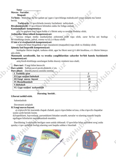 1-sinf matematika — DOCX