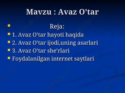 avaz o'tar — PPT