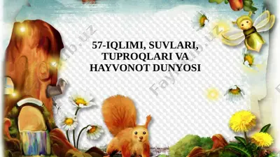 57-iqlimi, suvlari, tuproqlari va hayvonot dunyosi — PPTX