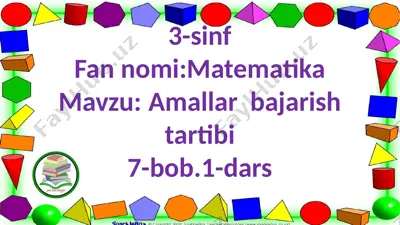 3-s.amallarni bajarish tartibi.1-d — PPTX