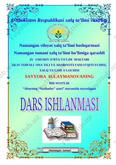 abay hayoti va ijodi 6-sinf — DOC