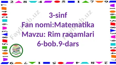 3-s.rim raqamlari .9-d — PPTX